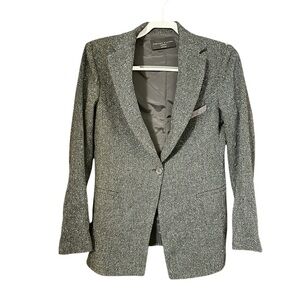 FABIANA FILIPPI Cashmere Blend Grey Harris Tweed Blazer Size S